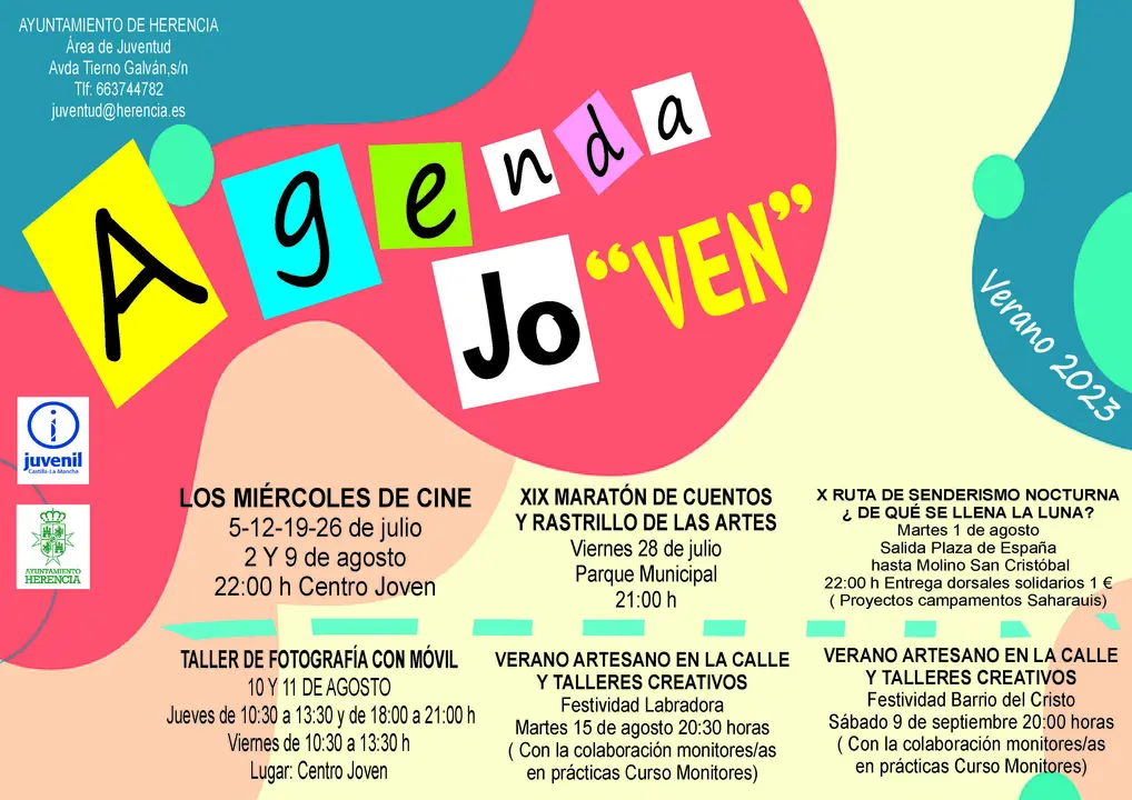 Cartel actividades juventud verano 2023