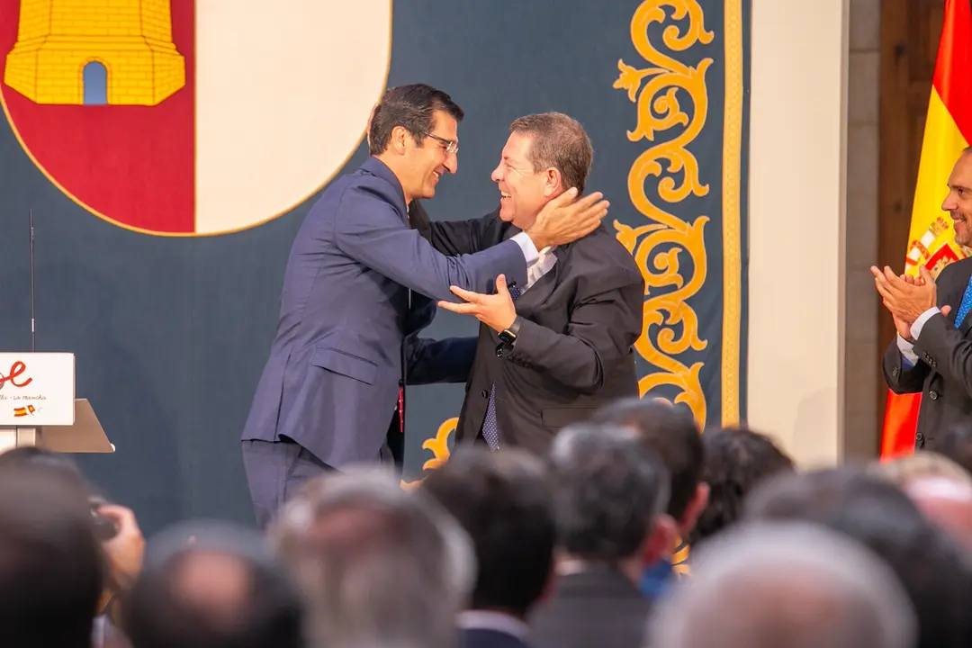 Toledo, 11 de julio de 2023.- El presidente de Castilla-La Mancha, Emiliano Garc&iacute;a-Page, preside acto de toma de posesi&oacute;n de los consejeros del nuevo ejecutivo auton&oacute;mico. (Fotos: A. P&eacute;rez Herrera // JCCM)