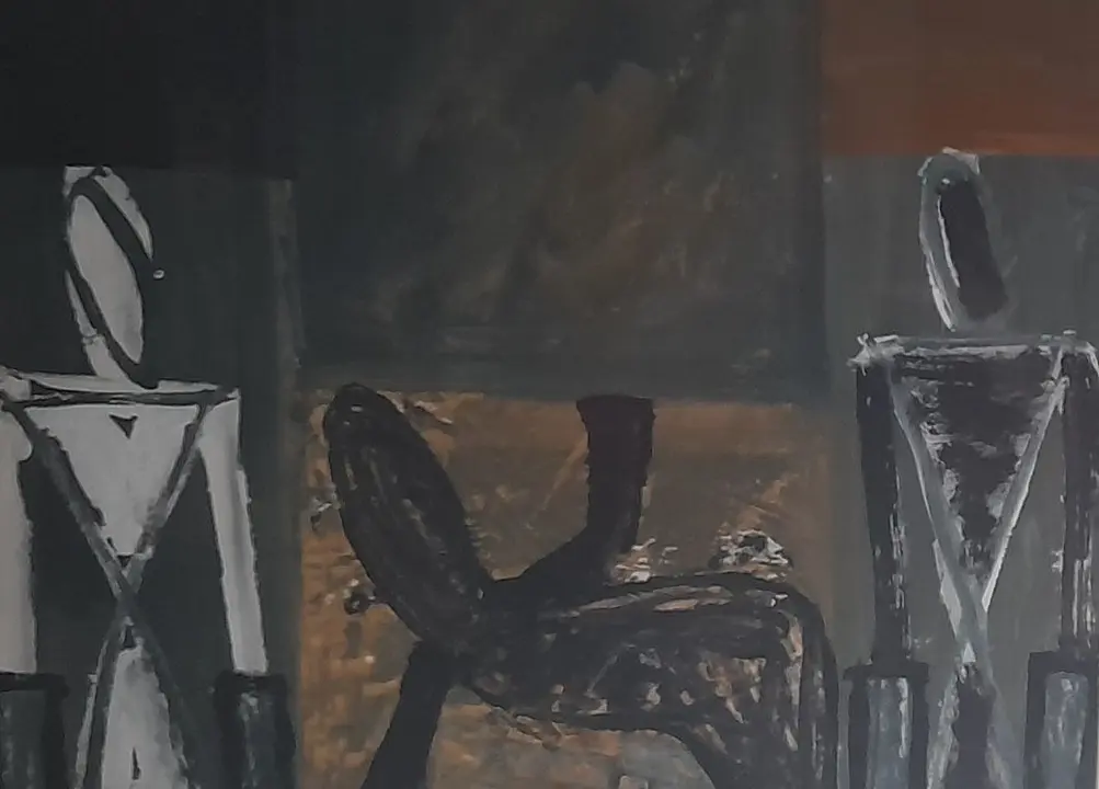 Lienzo de Paco Leal de la serie 'Los tres'