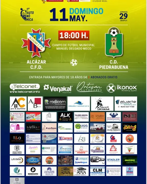 cartel Alc&aacute;zar CFD vs CD Piedrabuena
