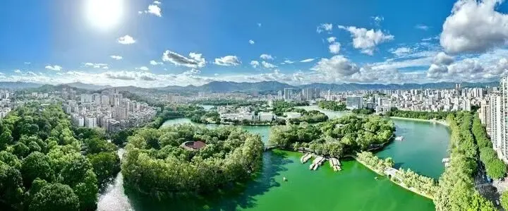La ciudad de Fuzhou vista a vuelo de p&aacute;jaro.