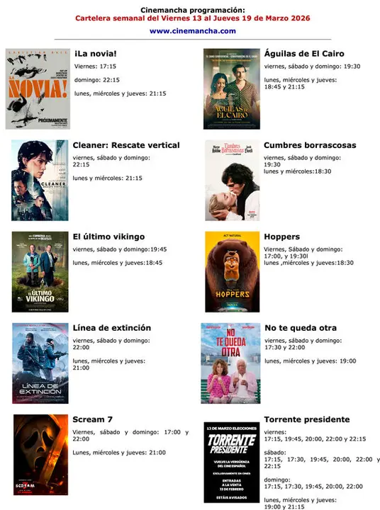 del13al19marzo- Cartelera