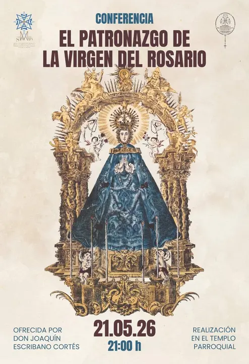 Cartel conferencia Patronzago V del Rosario