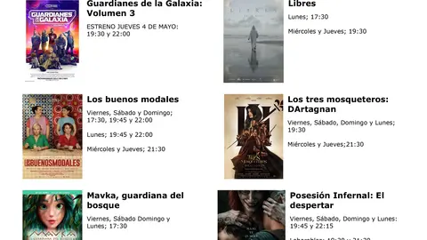 cartelera de multicines cinemancha del viernes 28 de abril  al jueves 04 de mayo