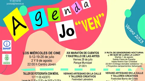 Cartel actividades juventud verano 2023