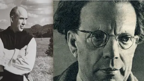 Thomas Merton (Fotograf&iacute;a de Sibylle Akers) y Giovanni Papini