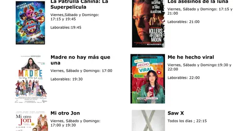 cartelera de multicines cinemancha del VIERNES 20 AL JUAVES 26 DE OCTUBRE