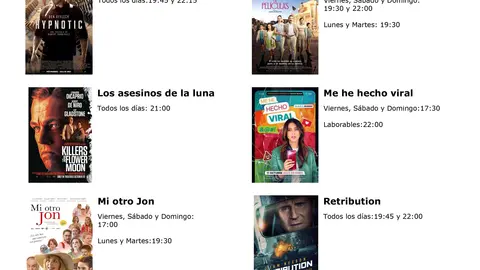 cartelera de multicines cinemancha del viernes 27 al MARTES 31 de Noviembre