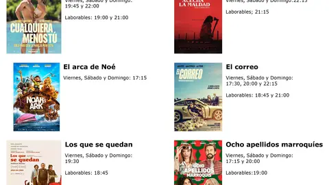 cartelera de multicines cinemancha del Viernes d&iacute;a 19 al Jueves d&iacute;a 25 de Enero  2024