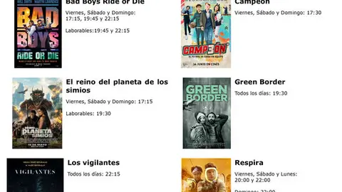 cartelera de multicines cinemancha del viernes 17  al jueves 20 de abril 