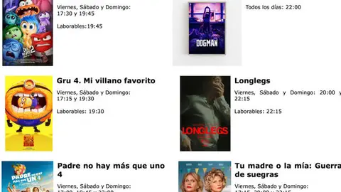 cartelera del 02 al 08 de agosto