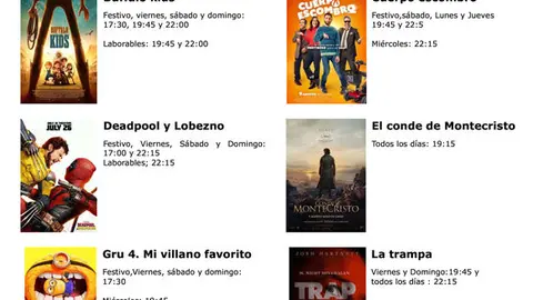 cartelra de multicines cinemancha del JUEVES 15 DE AGOSTO a Jueves 22 de agosto