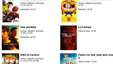 cartelera cinemancha del viernes 23 aljuees 29 de agosto