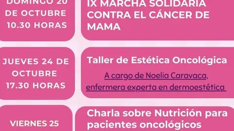 CARTEL ACTIVIDADES cancer mama Miguel Esteban