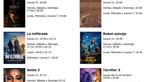cartelra cinemancha del jueves 31 octubre  al jueves 7 de novienbre