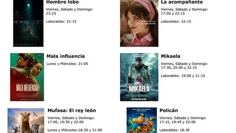 cartelera del31 al 6 febrero