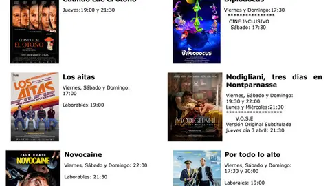 cartelera del 28-03 al 03 abril