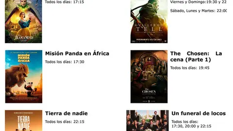 cartelera del 11 al 15 abril