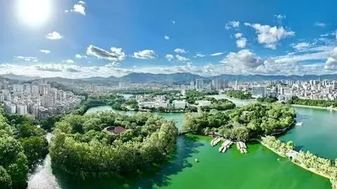 La ciudad de Fuzhou vista a vuelo de p&aacute;jaro.