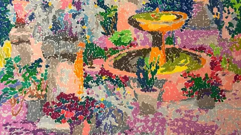 Patio de las rejas. Palacio de Viana. C&oacute;rdoba - Pastel al oleo sobre papel Fabriano . 21x33 - 1500