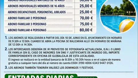 ENTRADAS Y ABONOS PISCINA