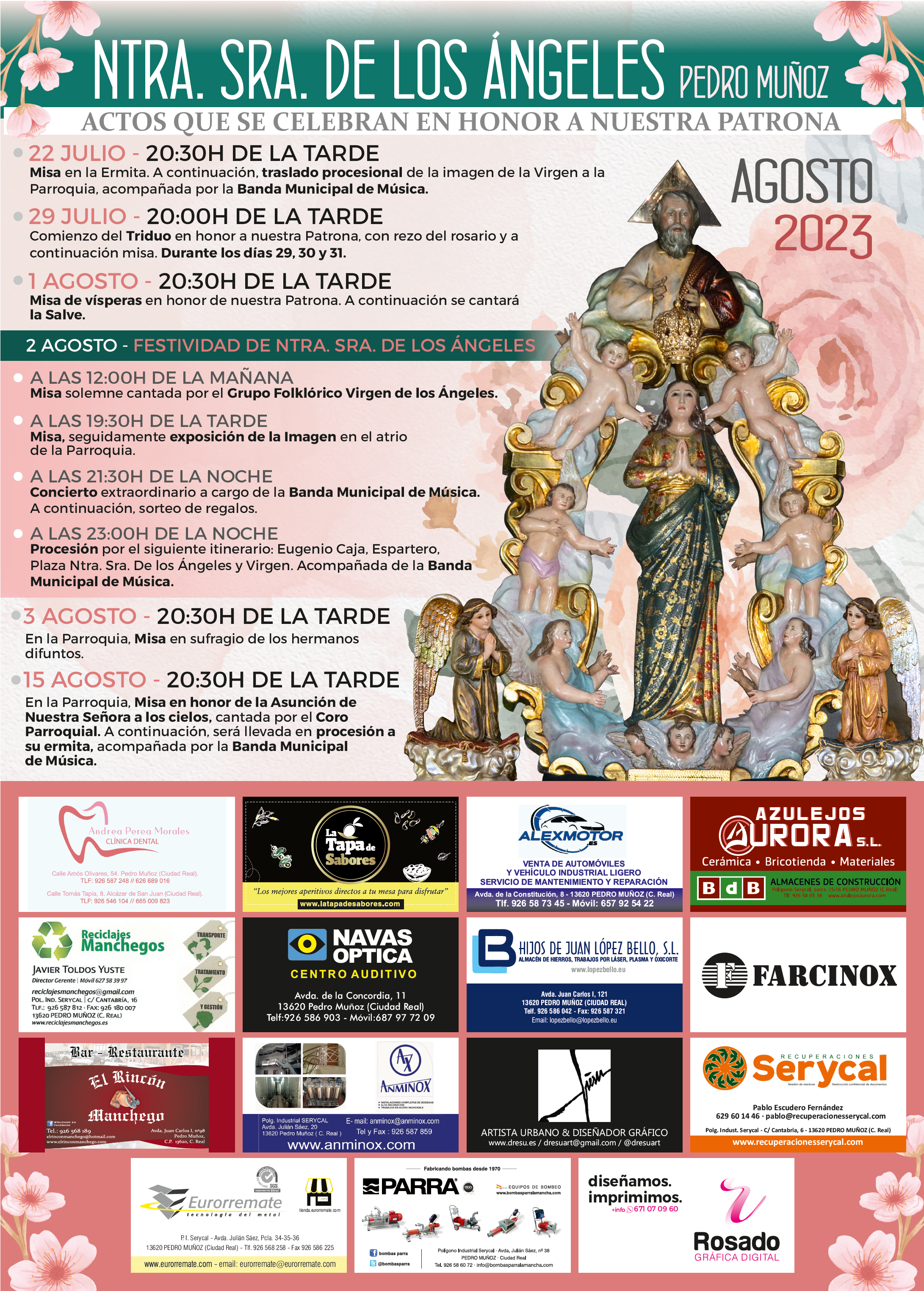 Cartel Virgen de los Angeles 2023 Fiestas