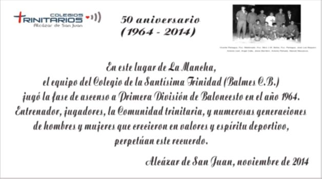 Placa conmemorativa que puede verse en la fachada del Pabellón de “La Trin”