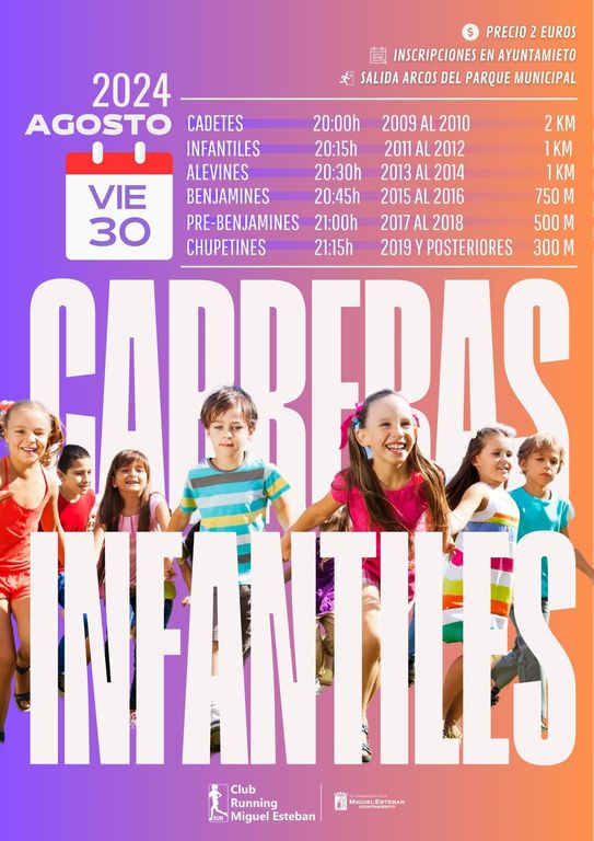 Cartel carrera Charcones, infantiles