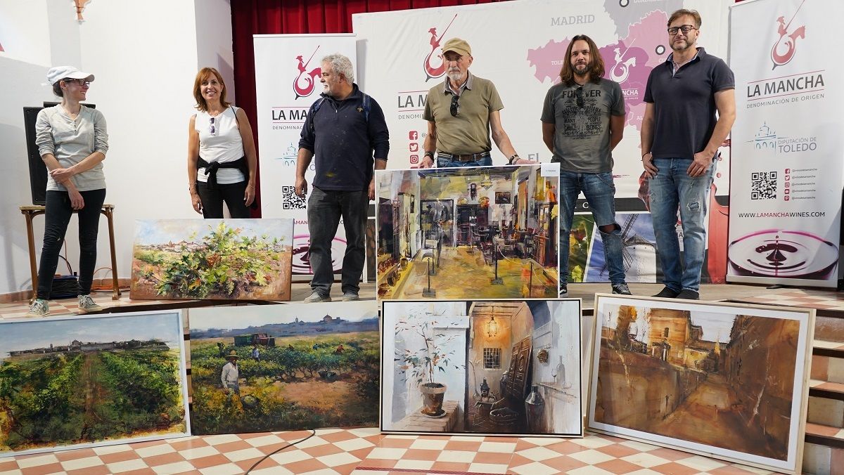 Cuadros ganadores en el V Concurso de Pintura Rápida 'Vinos de La Mancha'