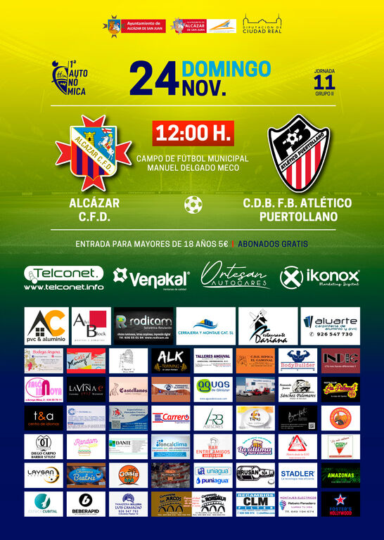 cartel alcazar cfd vs ATletico Puertollano