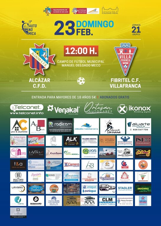 1 cartel Alcazar CFD vs Fibritel CF Villafranca