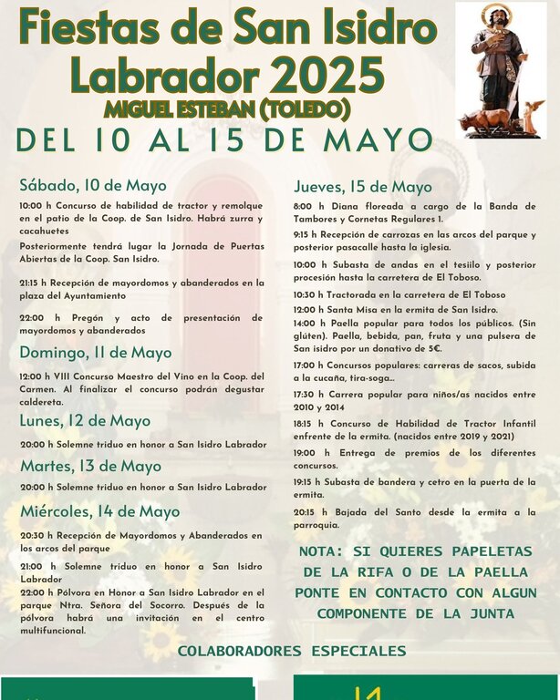 PROGRAMA FIESTAS SAN ISIDRO MIGUEL ESTEBAN 2025