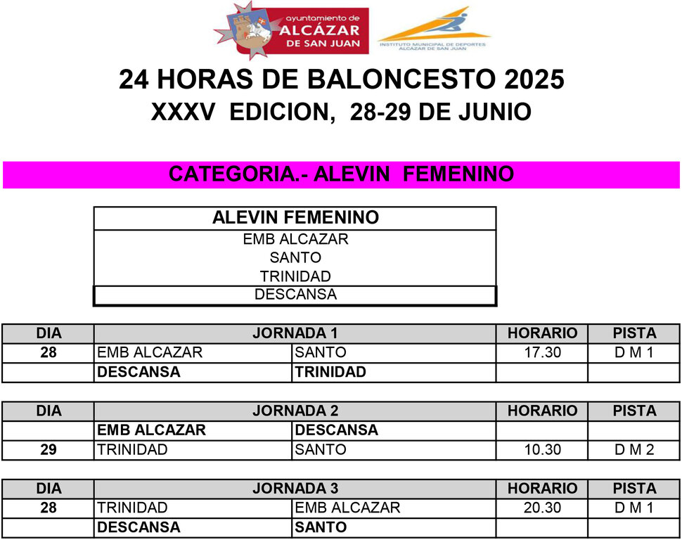 ALEVIN FEMENINO 24 HORAS 2025