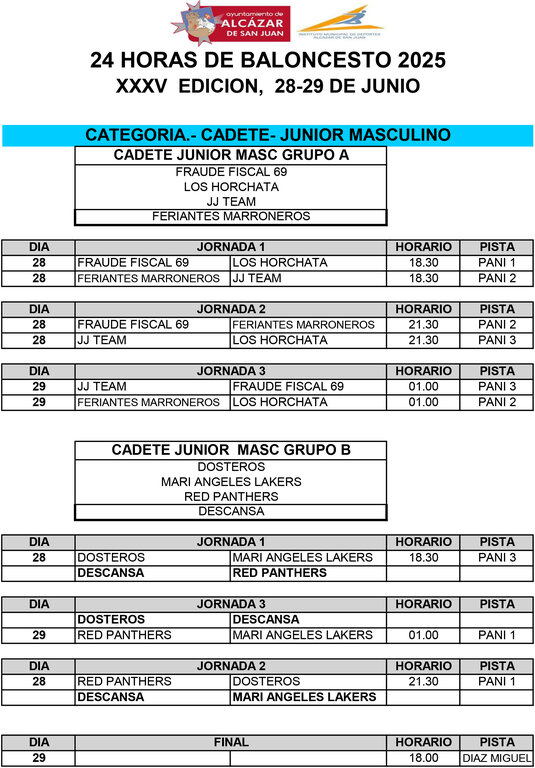 CADETE JUNIOR 24 HORAS 2025