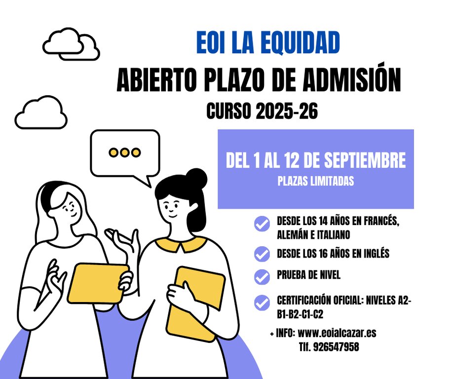 Cartel admisión septiembre curso 25-26
