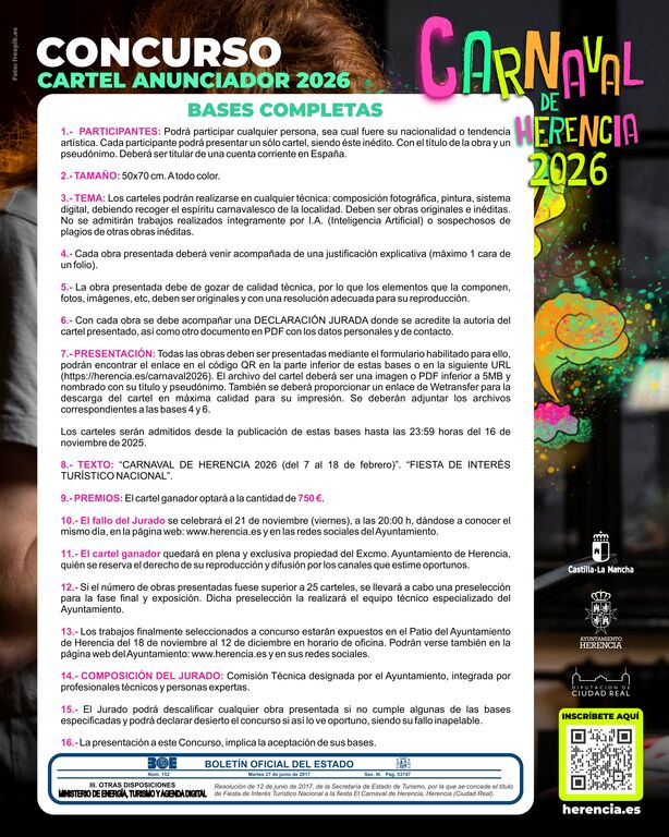 Bases Cartel Anunciador Carnaval Herencia 2026