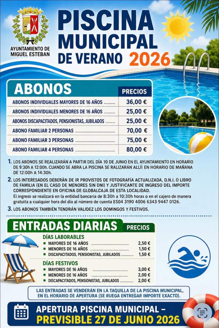 ENTRADAS Y ABONOS PISCINA